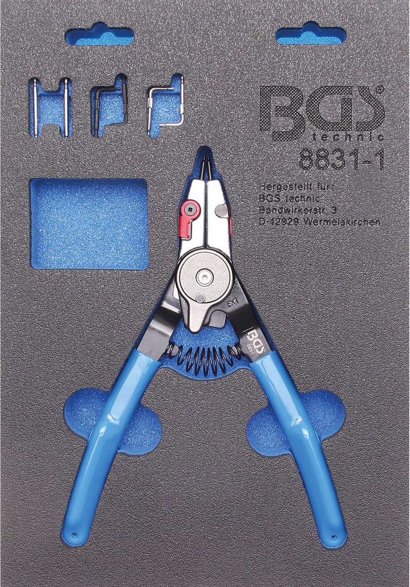 BGS Borgringtang voor buiten-/binnenborgringen verwisselbare punten 180 mm - 8831-1