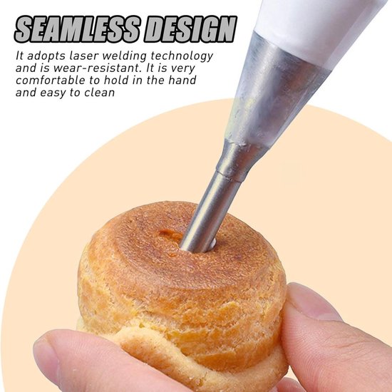Tala Spuitzak Set 9 Delig met 6 Roestvrijstalen Spuitmondjes Adapter Schraper en Reinigingsborstel voor Taarten Cupcakes Koekjes Glazuur en Botercrème