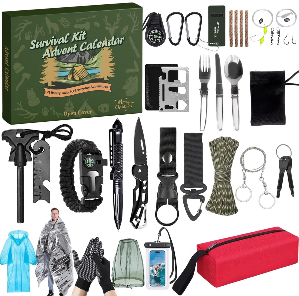 Calendrier De L'Avent 2025 Pour Homme - 24 Outils De Camping & Gadgets Outdoor - Cadeau Noël Aventure, Randonnée, Père - 8