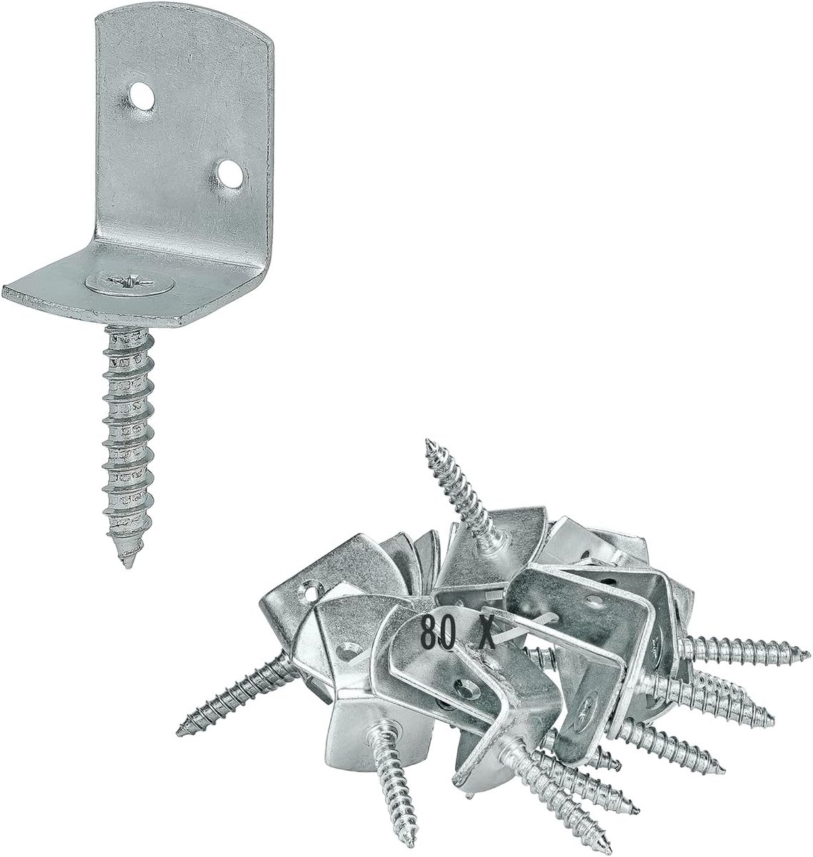 siwitec rieten hekwerkbeslag 32 x 30 x 38 mm, gegalvaniseerd staal, 80 stuks