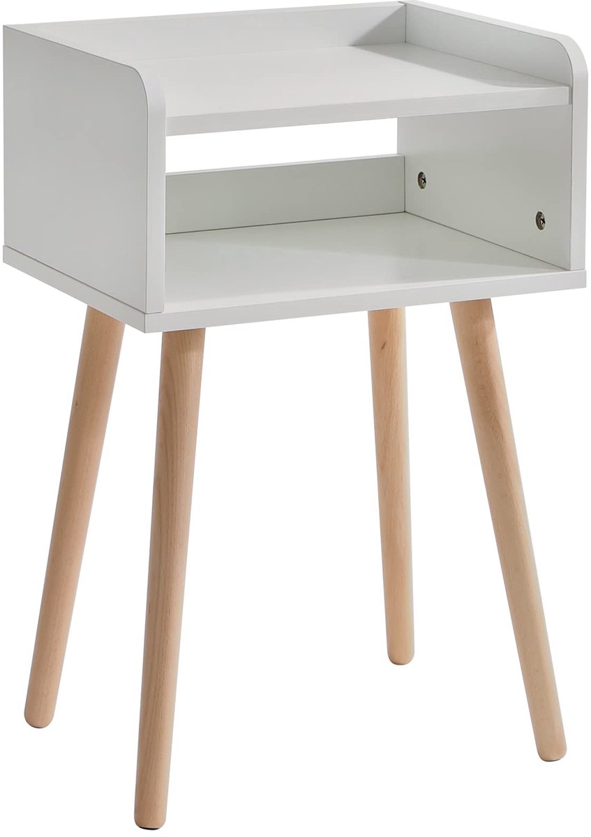 Azomor® Stijlvolle houten bijzettafel zonder lade voor slaapkamer of woonkamer
