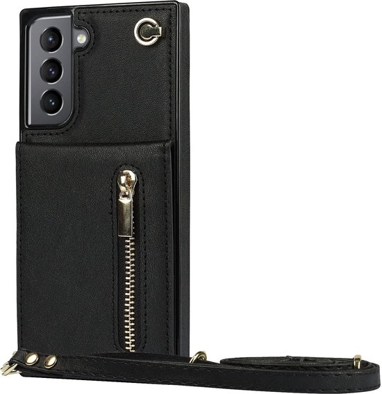 Étui portefeuille avec cordon Samsung Galaxy S21 - Noir