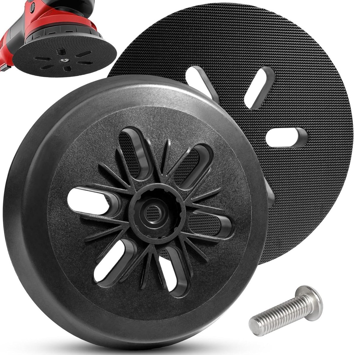 Allecto plus - Schuurschijf 150mm - 6 gaten klittenbandsysteem - geschikt voor excentrische schuurmachine - inclusief 2 stuks - zoekwoorden: schuurmachine, klittenbandsysteem, compatibel met Bosch