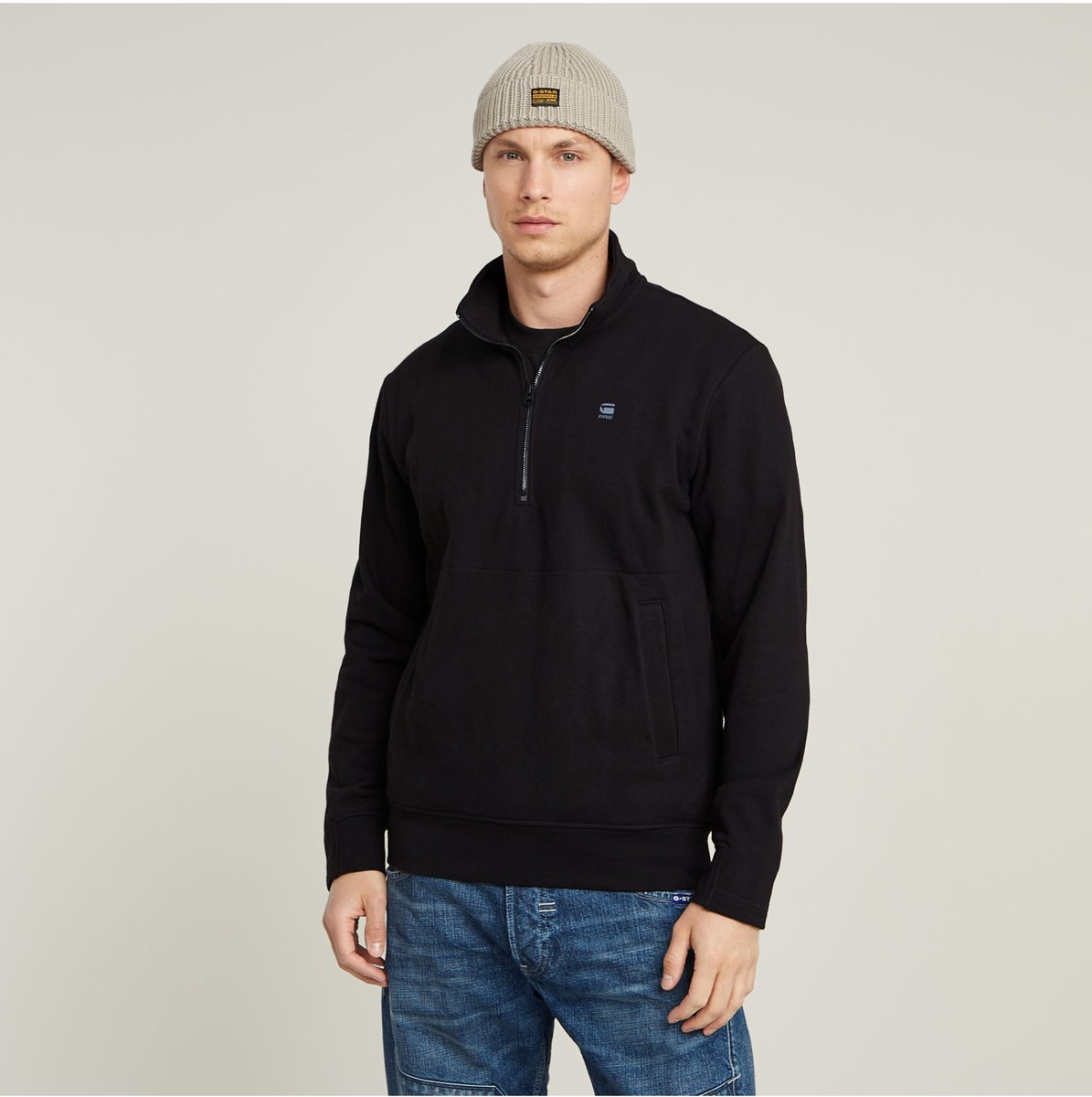 G-Star Nifous half zip sw Heren Sweaters Zwart