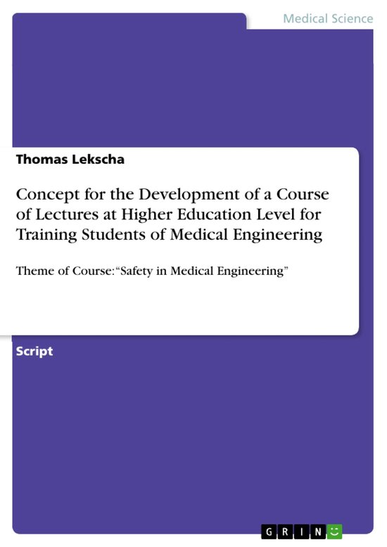 Concept for the Development of a Course of Lectures at Highe ... - cover
