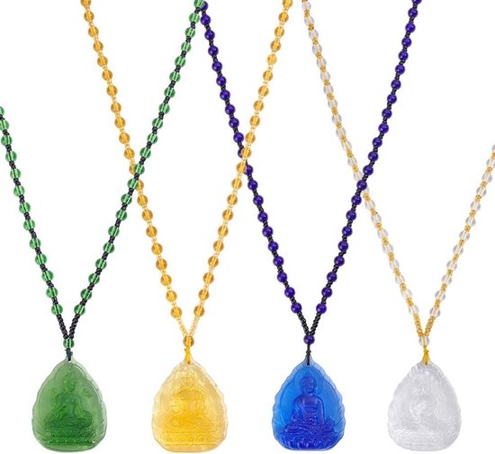 Inovra - Handgemaakte Guanyin Boeddha Hanger Set van 4 Stijlen | Reliëf