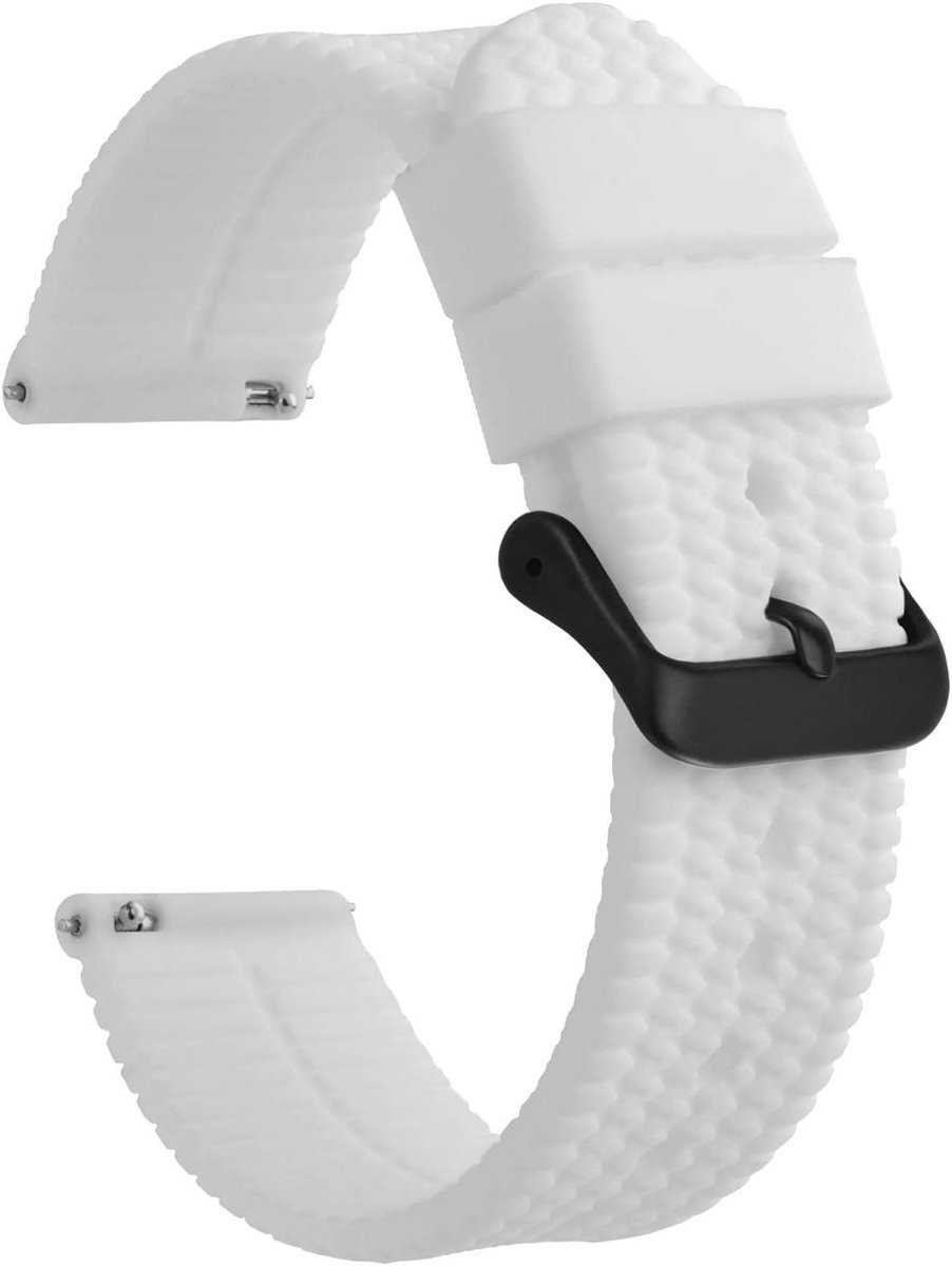 Allecto plus - Siliconen horlogeband met snelsluiting en keuze uit breedte 18mm 20mm 22mm 24mm