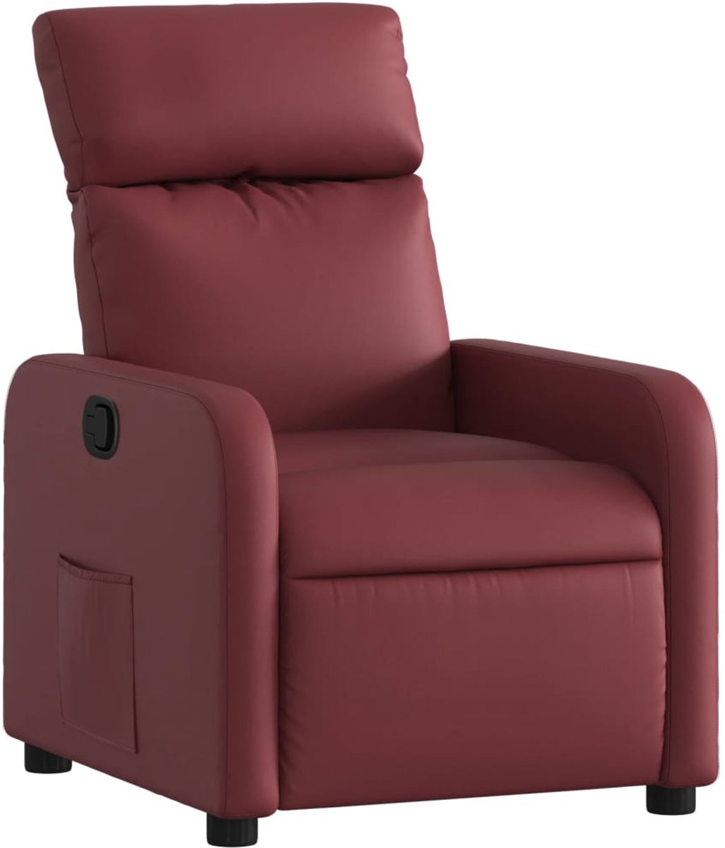 vidaXL Fauteuil - verstelbaar - kunstleer - wijnrood