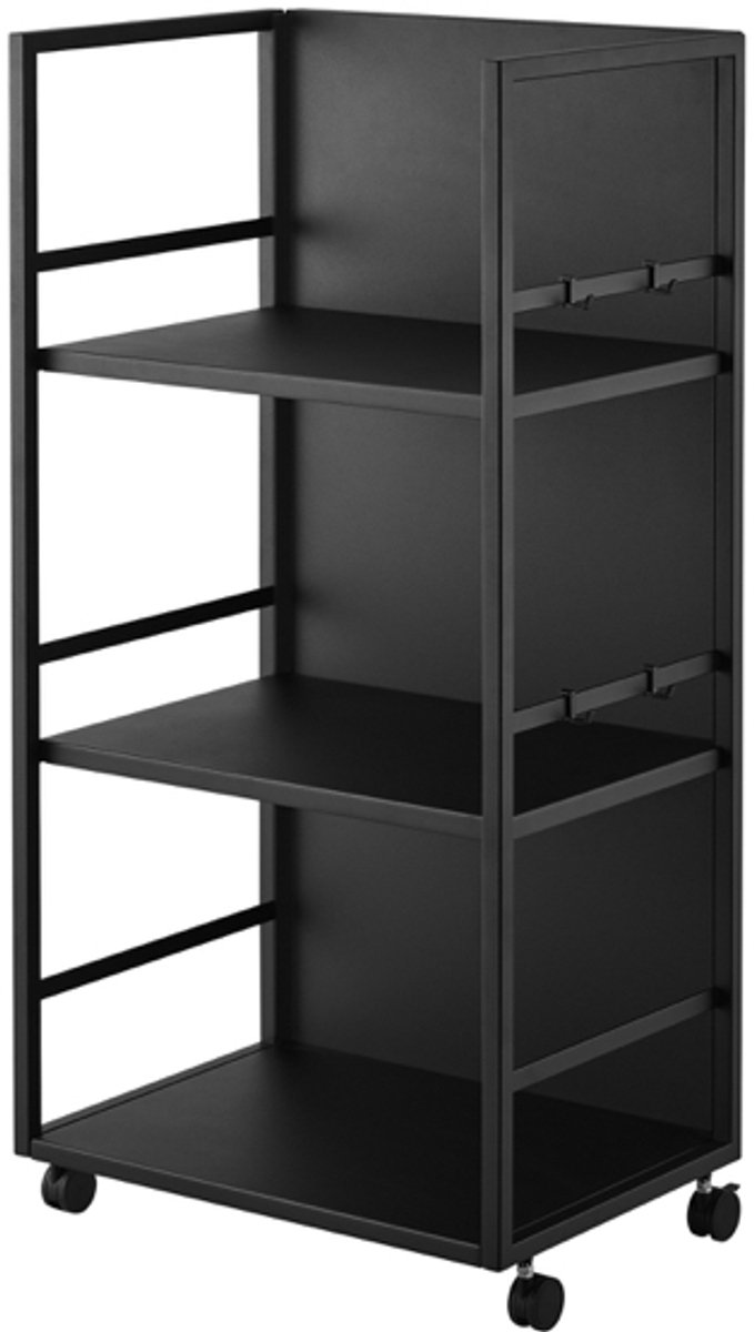 Yamazaki Tower Opbergtrolley 3-laags semi gesloten - Zwart