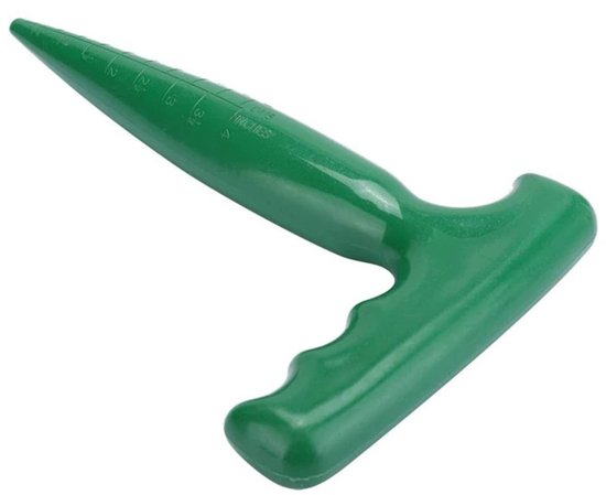 Decopatent - Pootijzer Kunststof - Donkergroen Planthulp voor Bloembollen Planten, Zaaien & Verplanten - Pootstok / Verspeenstok - Handige Bollenplanter - 11x2,9x17 Cm - Kleur: Donker Groen van Decopatent — afbeelding 2