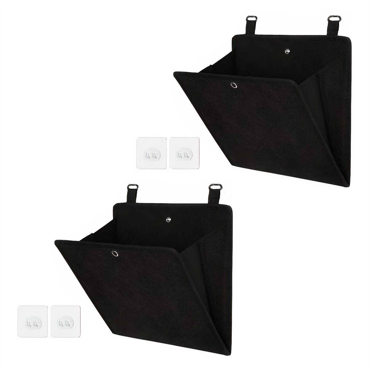 Peysaitr - Deur-opbergzak voor schoenen - Opberghangtas - Schoenenzak Hangend - Ruimtebesparend - Voor Schoenen/Woonaccessoires Enz - Oxford stof - zwart - 26.5x27.5 cm - 2 stuks