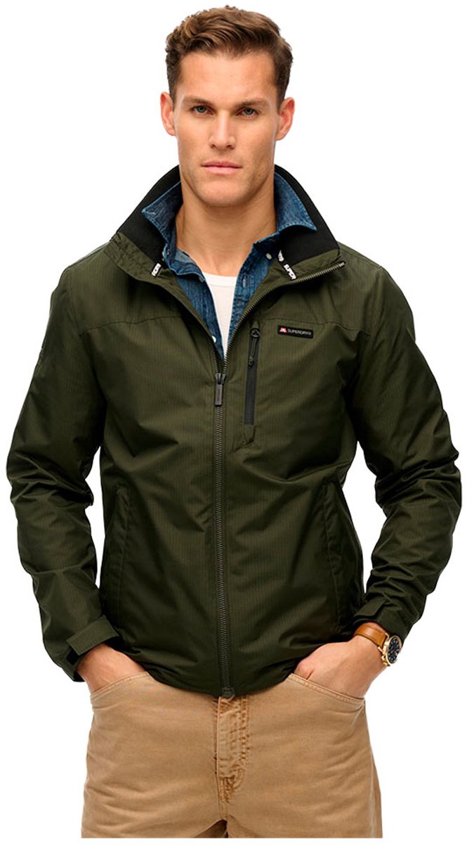Superdry Windbreakerjas zonder capuchon met logo Heren Groen