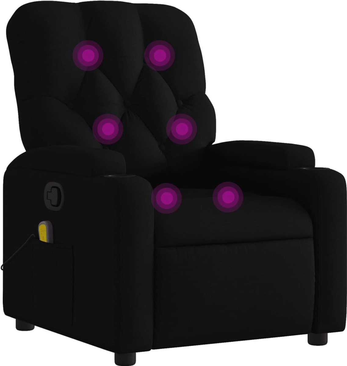 vidaXL Massagestoel - met - zwarte - stof