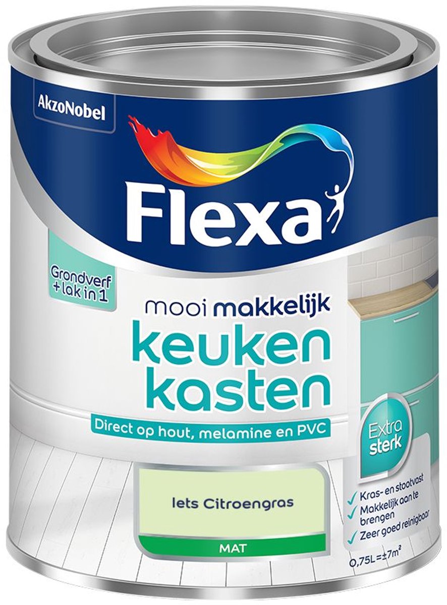 Flexa - Mooi Makkelijk Keukenkasten Mat - Iets Citroengras - Mengverf - 0.75 L