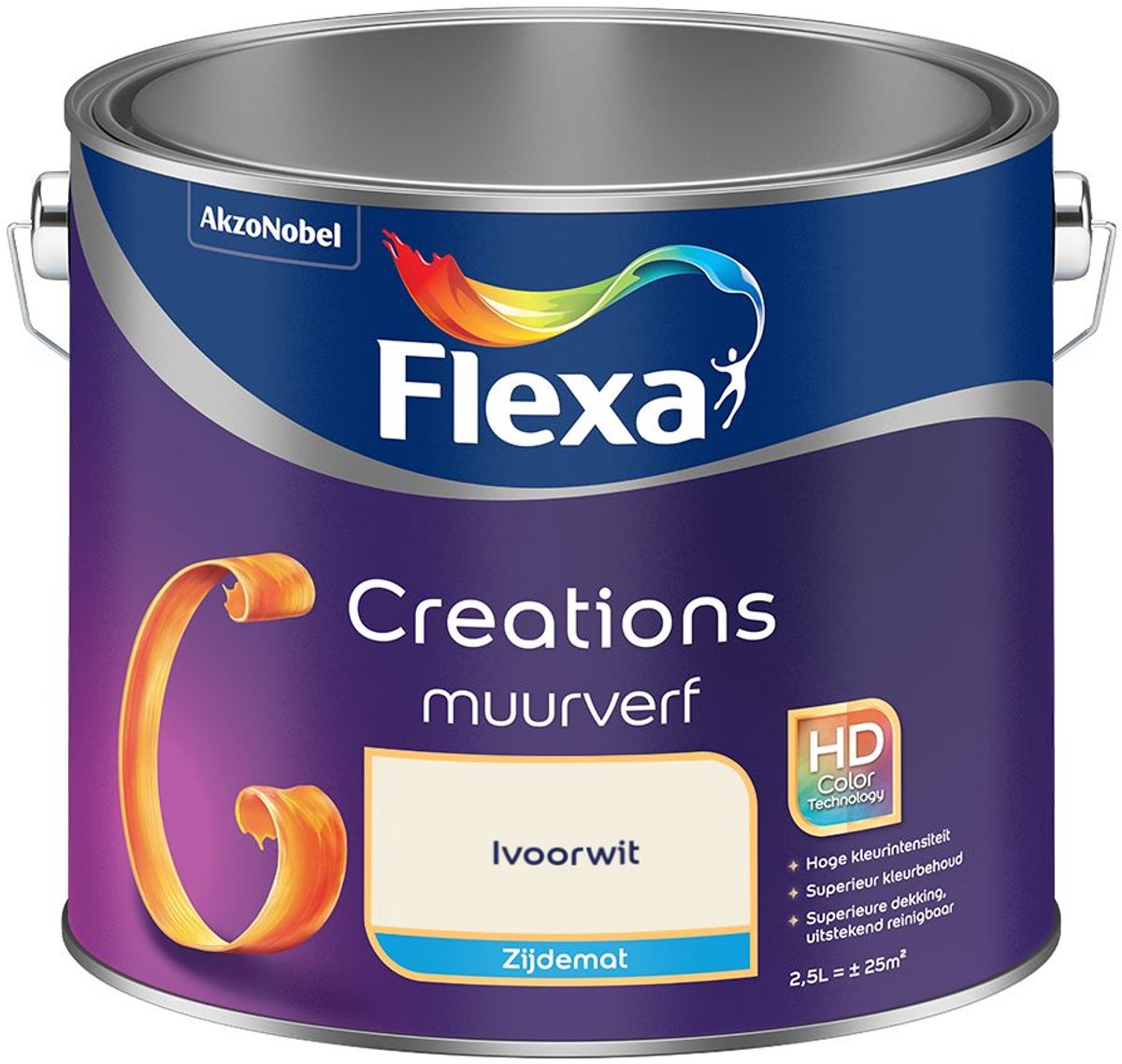 Flexa Creations Muurverf Zijdemat Ivoorwit 2,5 L