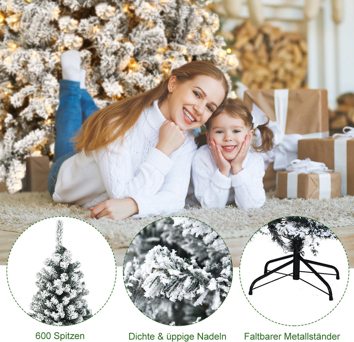 Kerstverlichting - LED lichtboom - Soort: Lichtboom Lamptype: Led (120 lampjes) Lichtkleur: Warm wit Toepassing: Binnen en buiten Voeding: Netstroom Afmetingen: H150 x 85 cm