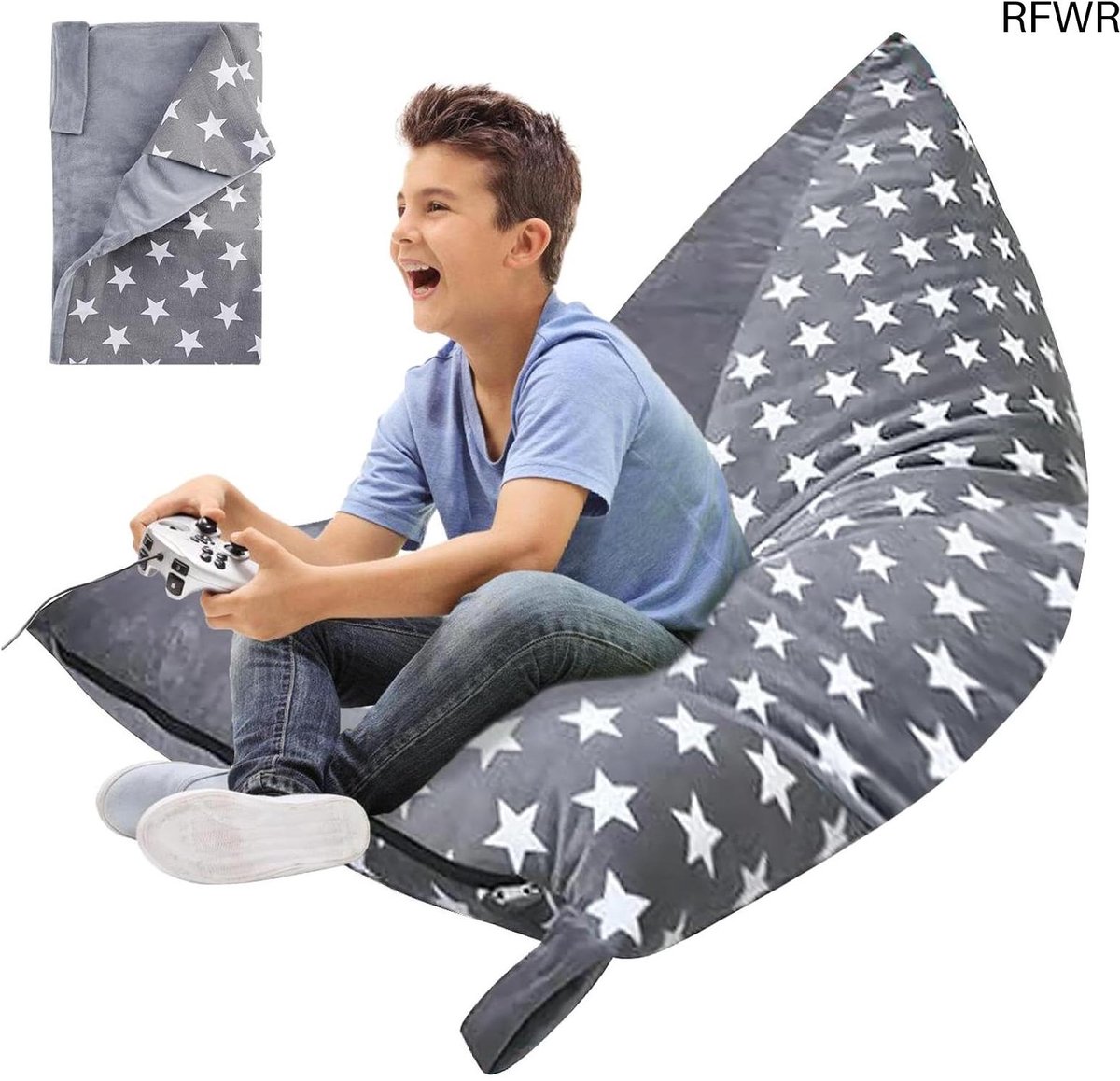 RFWR® Zitzak-stoelhoes voor kinderen - Comfortabele opbergruimte en multifunctioneel ontwerp