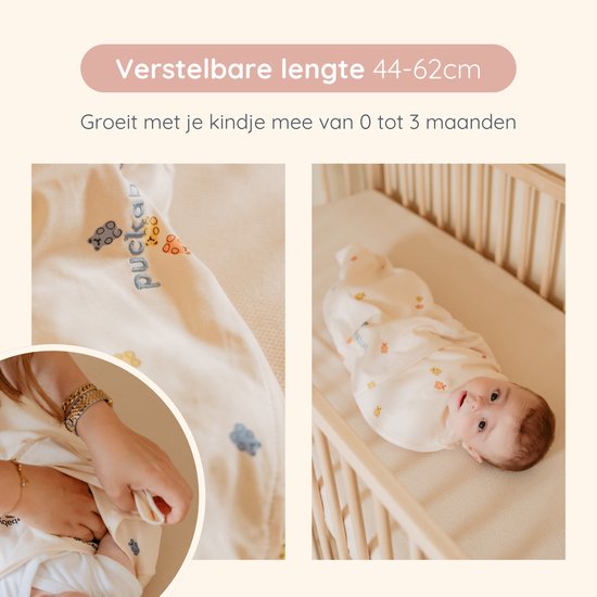 Puckababy Piep Inbakerslaapzakje baby (0-3m) - Gummy Bears - Katoen TOG 0.5 - Zomerslaapzak van Puckababy — afbeelding 4