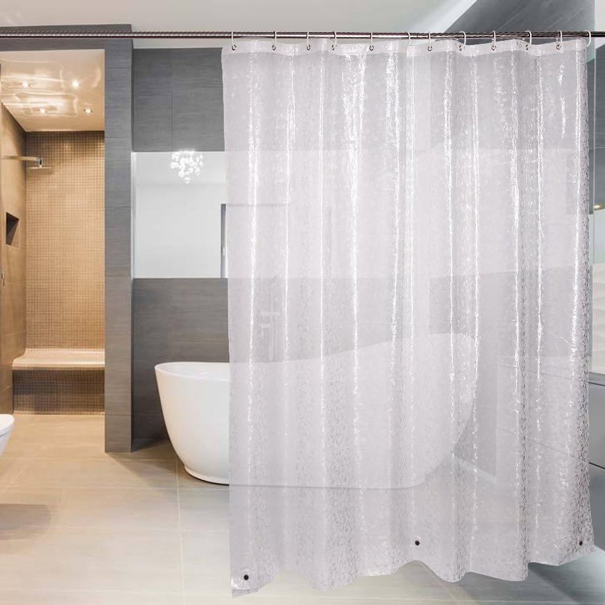 1x Magnetische Douchegordijn - PVC 120x180 cm - Waterdicht & Antibacterieel - Met Magneten - Voor Thuis & Hotel