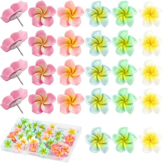 STOBOK 50stuks Houten Pushpins Met Clips Decoratieve