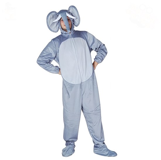 Olifant Onesie – Dieren Kostuum voor Carnaval, Themafeest & Verkleedpartij – One Size