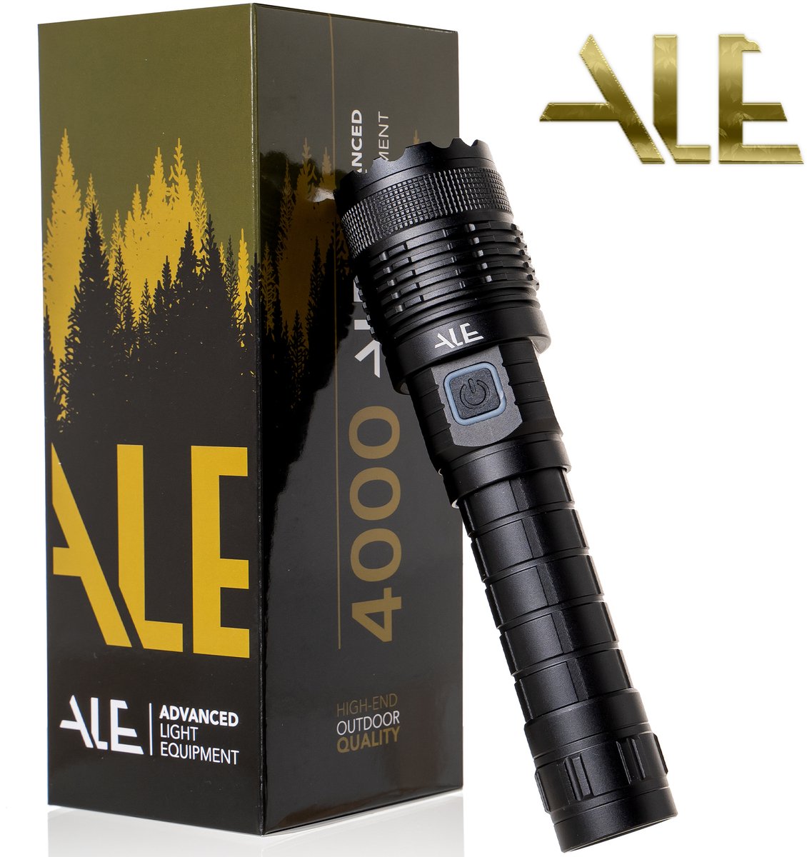 Bol.com Zaklamp – op batterijen – LED 2500 lumen – USB-C oplaadbaar – IPX6 waterbestendig – inclusief 2× 4000 mAh batterijen – A... aanbieding