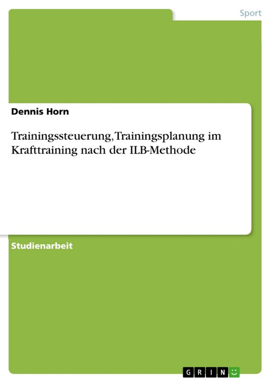 Trainingssteuerung, Trainingsplanung Im Krafttraining Nach D ... - cover