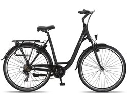 Altec Damesfiets Verona 28 Inch 56 cm Dames 7V V-Brakes Matzwart