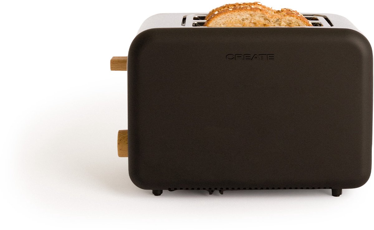 CREATE - Broodrooster voor breed brood, Zwart - TOAST RETRO