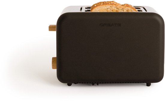 CREATE - Broodrooster voor breed brood, Zwart - TOAST RETRO