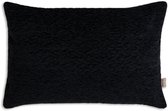 Knit Factory Evita Sierkussen - Rechthoekig kussen - Kussen woonkamer - Bank kussen - Decoratie kussen - Modern - Zwart - 60x40 cm - Kussenhoes inclusief kussenvulling