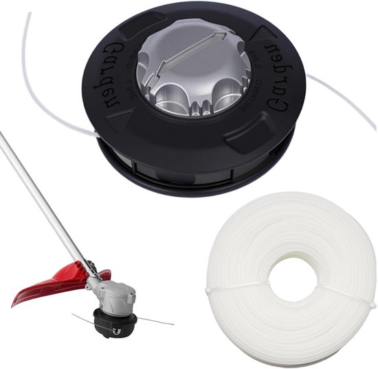 Foto: Brenzoos verdikte aluminium kop zonder demontage naaikop met m10 linkse schroefdraad eenvoudig te laden en go grastrimmerkop voor bosmaaier 24 mm nylon draad 30 m 