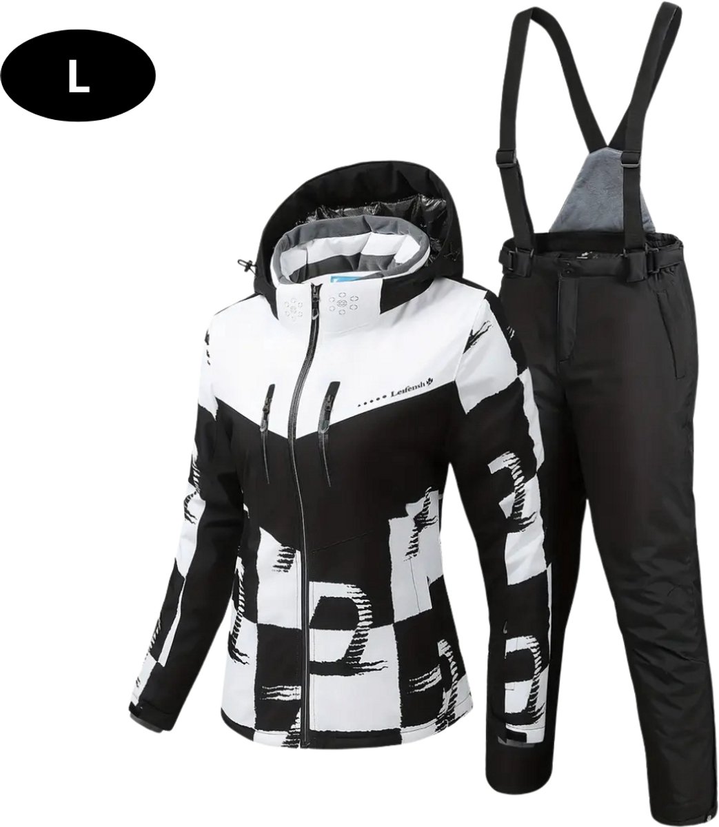 Livano Ski Suit Skipak SkiBroek Wintersport Skijas Dames 2-Delig Zwart