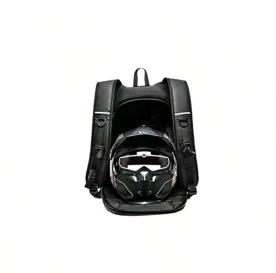 HYC00 Motorfiets rugzakken voor mannen en vrouwen waterdichte helm rugzak en Motorhelm-Tas, grote capaciteit, Zwart