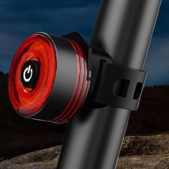 Achterlicht Fiets, Fiets Remlicht met Slimme Sensor, Automatisch Aan/Uit Knipperlicht, Waterdichte Achterlamp, USB-Oplaadbaar, LED Waarschuwingslamp voor Veiligheid Kinderen Nachtelijk Fietsen — afbeelding 4