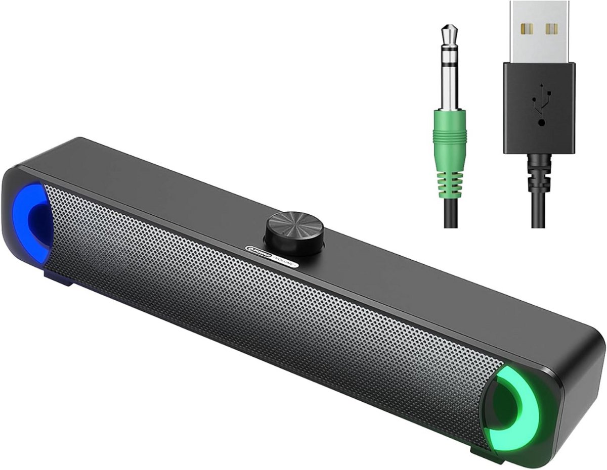 Soundbar USB Mini Soundbar - Bekabeld en Draadloos - Zwart - Soundbar - €69,95