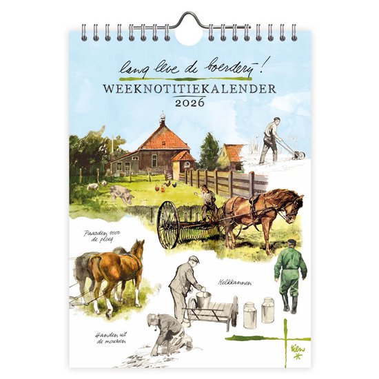 Rien Poortvliet Weeknotitiekalender 2026 Paarden
