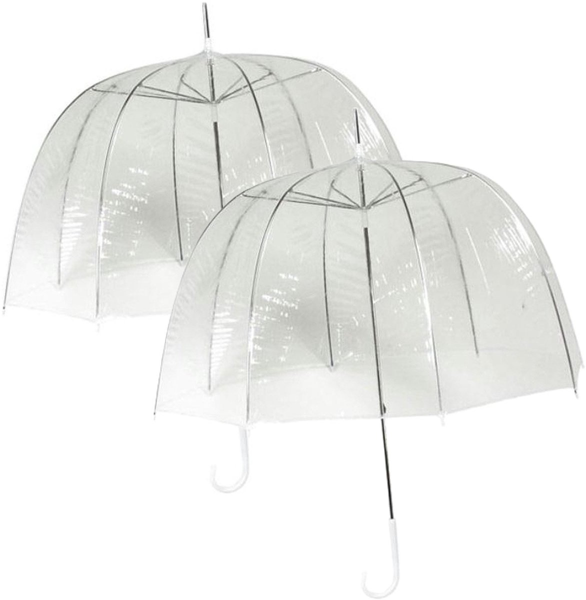 Falconetti Paraplu transparant - 4x - kunststof/staal - D75 cm - koepelparaplu - doorzichtig - opvouwbaar