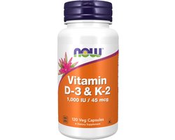 Now Foods - Vitamine D3 & K2 - 120 capsules