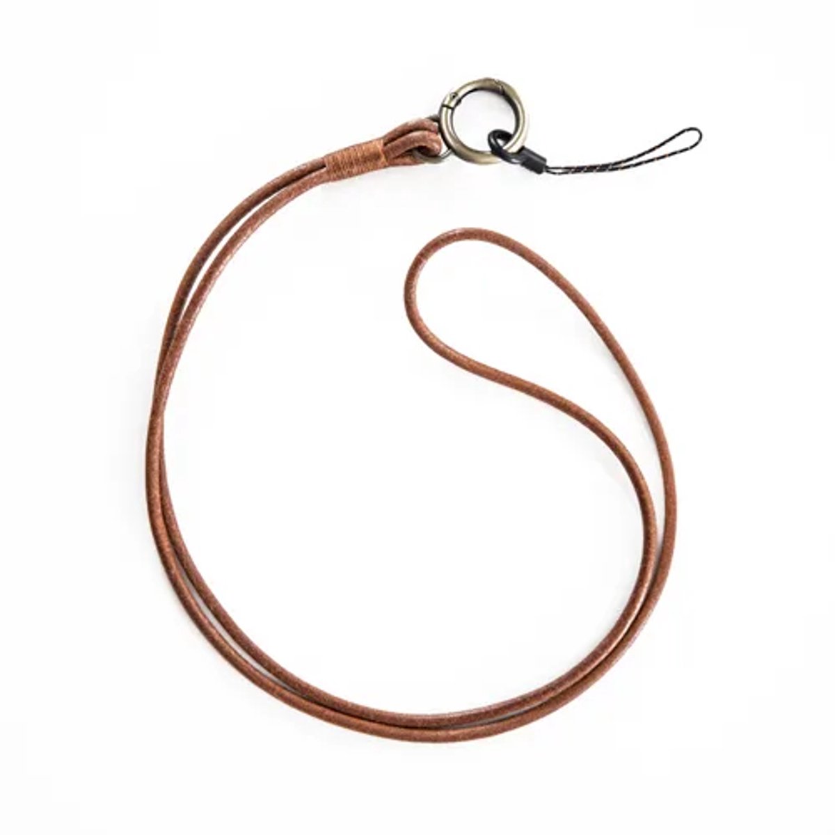 Travel Cords - Keycord Lichtbruin Leer - Stijlvol - Stevig en solide - Ronde haaksluiting