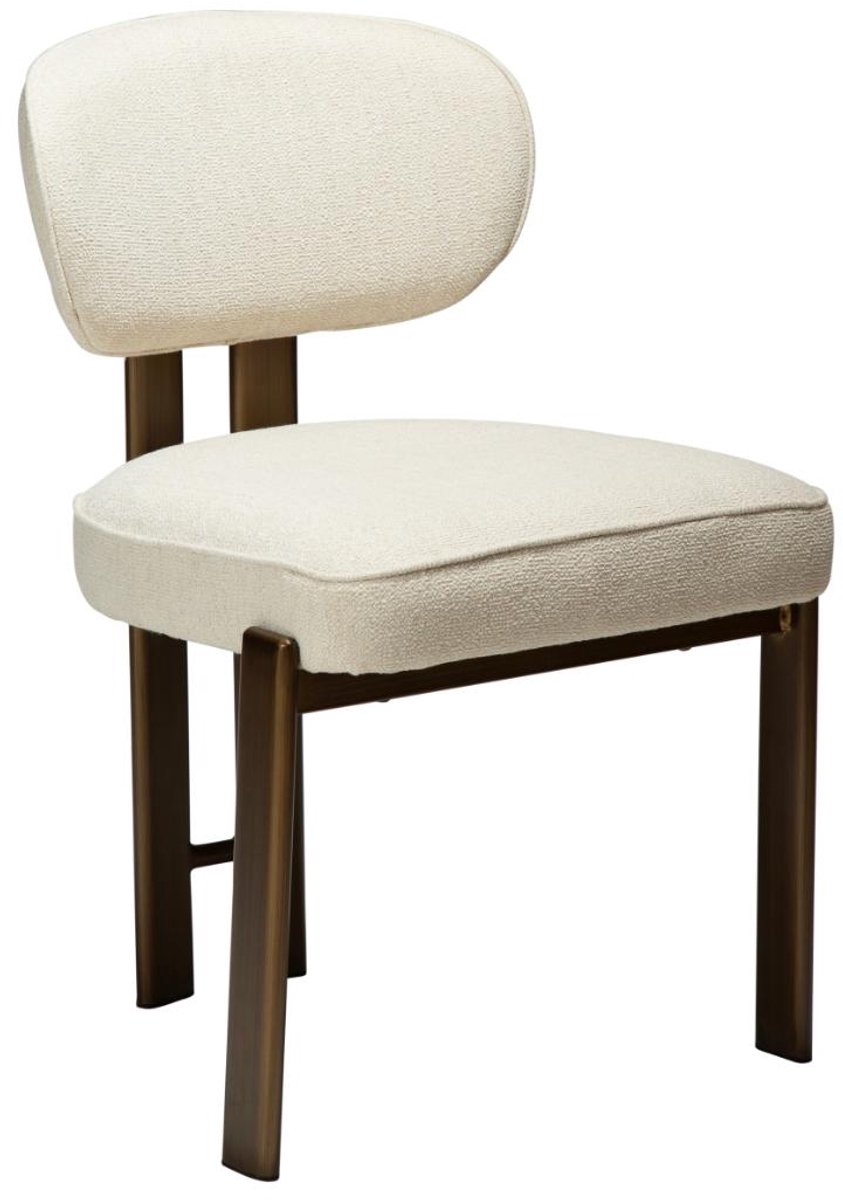 Duct Dan-Form eetkamerstoel bouclé beige.
