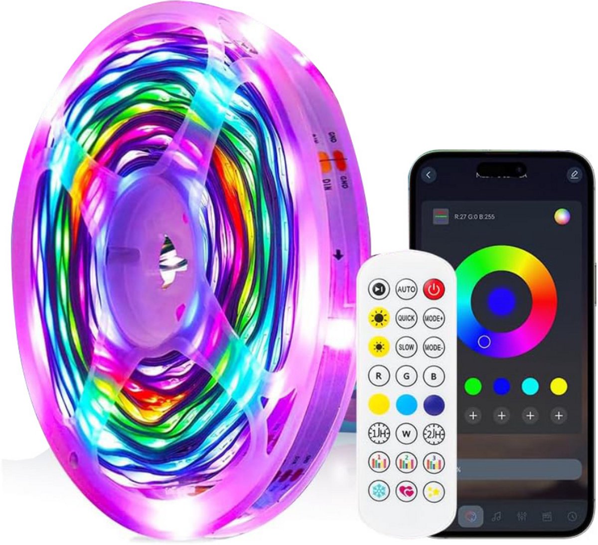 Auto Interieur Verlichting - Led Strip Auto – 6M – Met App - RGB