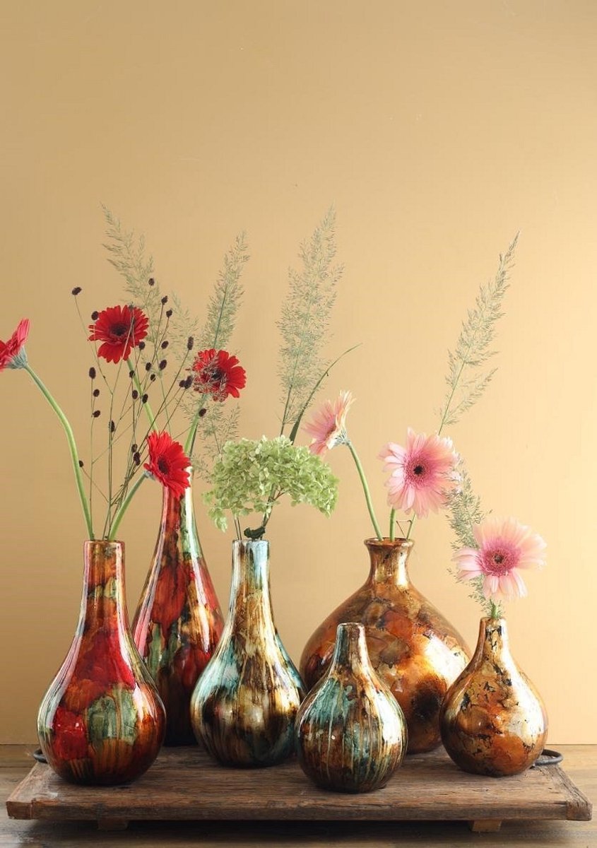 Dazzle vaas koper goud Ø13x35cm