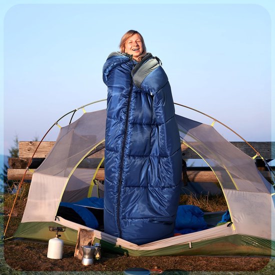 XXL Winter Slaapzak met Afneembare Capuchon voor Koud Weer - Ruimte en Comfort voor Kamperen van Alltop — afbeelding 2