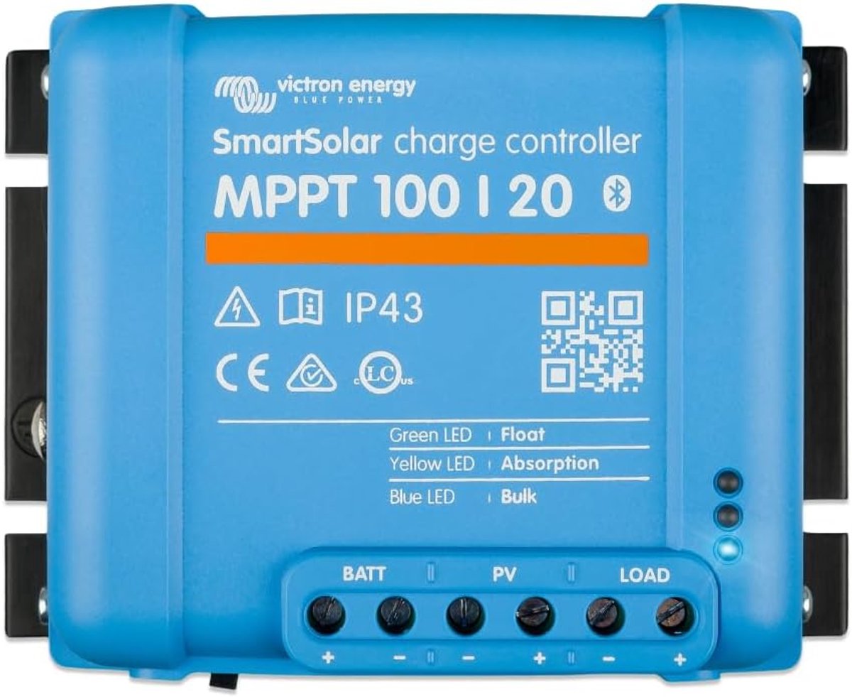 Zonne Laadregelaar MPPT 20A voor 12/24/48V Systemen met Bluetooth