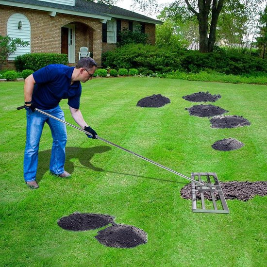 Gazonrakel - Grasrakel - Tuinrakel - Egaliseerrakel - Topdressing - Zand verdelen - Tuinieren - Gazon egaliseren - RVS - Ergonomisch van Hendrik Jan — afbeelding 5