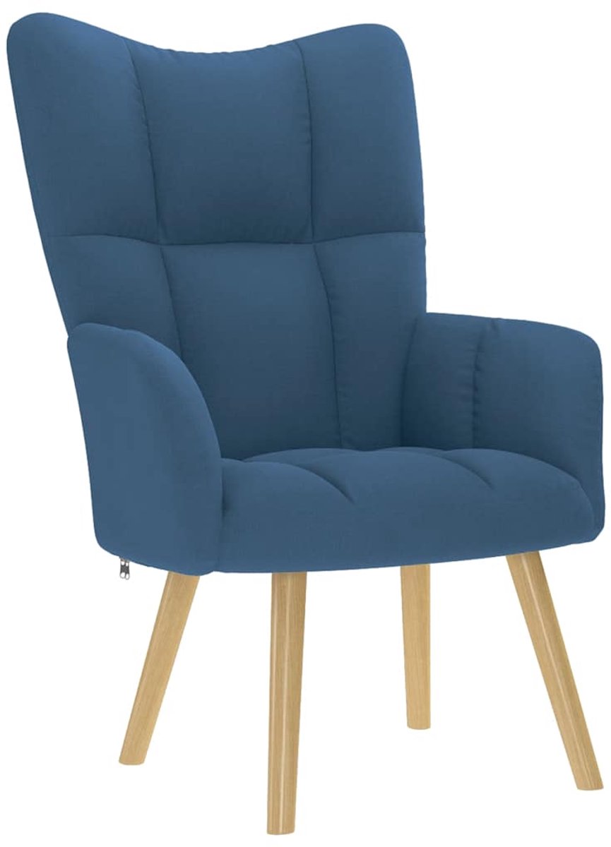 vidaXL Relaxstoel - stof - blauw