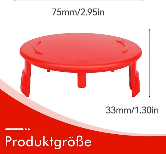 Foto: Grastrimmer spoelafdekking hoogwaardig abs set van 3 rood