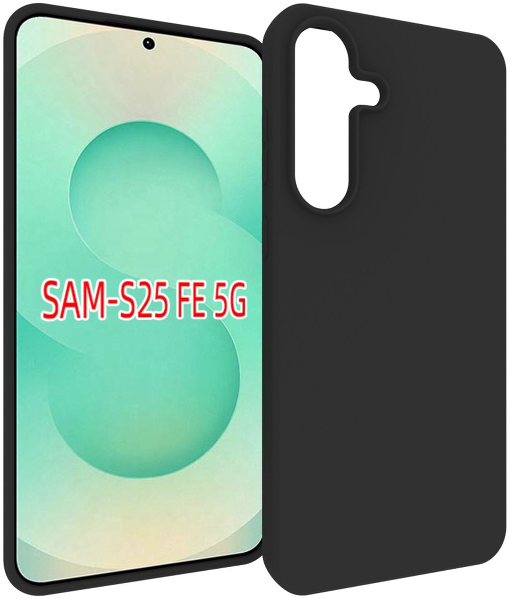 MobyDefend Hoesje - Geschikt voor Samsung Galaxy S25 FE - TPU Backcover - Mat Zwart