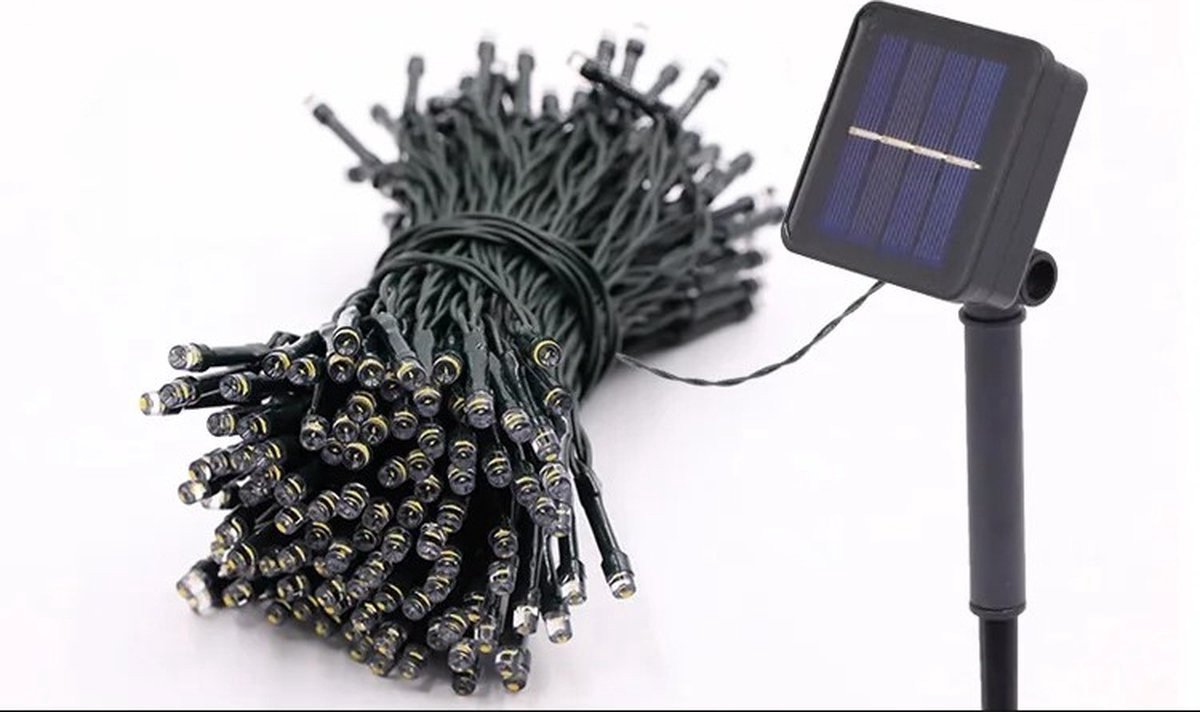Solar lichtsnoer buiten – 150 LED wit licht – 22m – Kerstverlichting tuin op zonne-energie